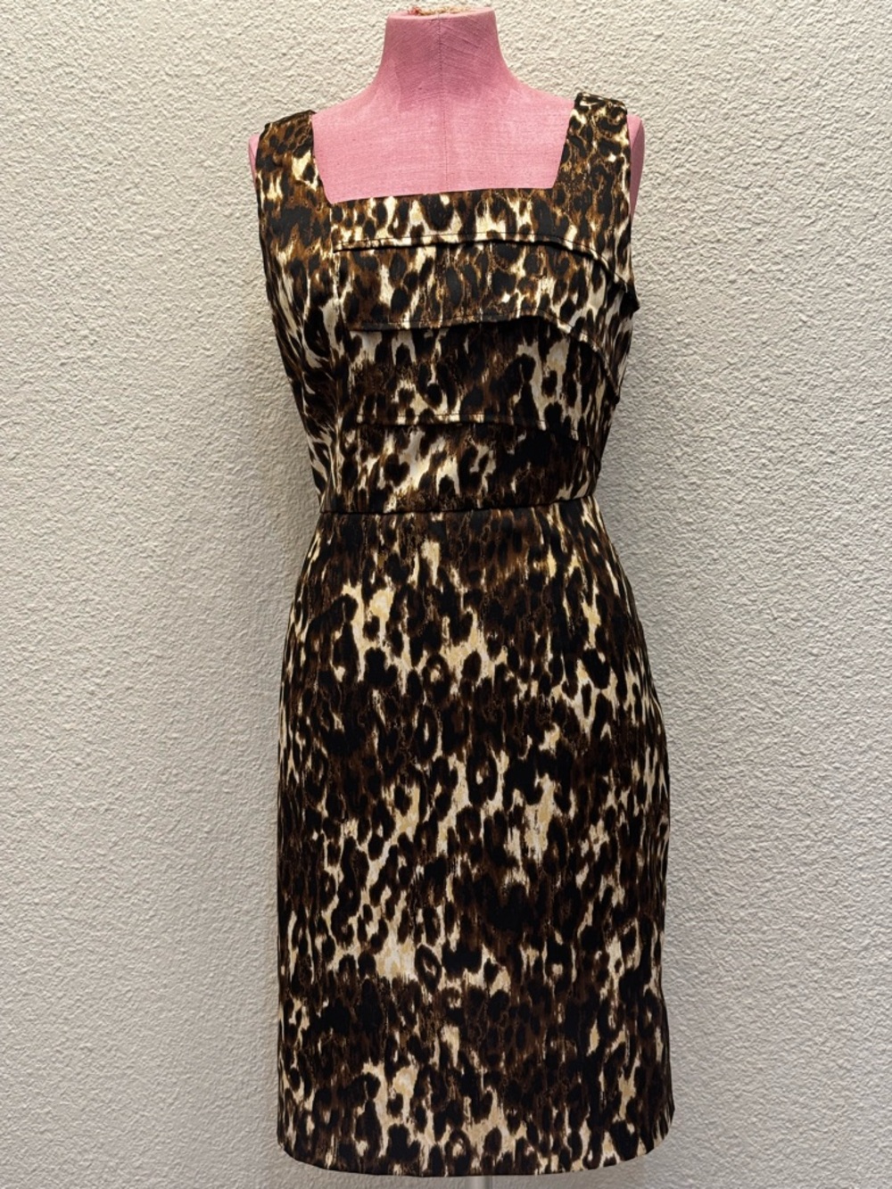 ALYX Leopard Print Sheath Dress Sleeveless Career Cocktail Size 10